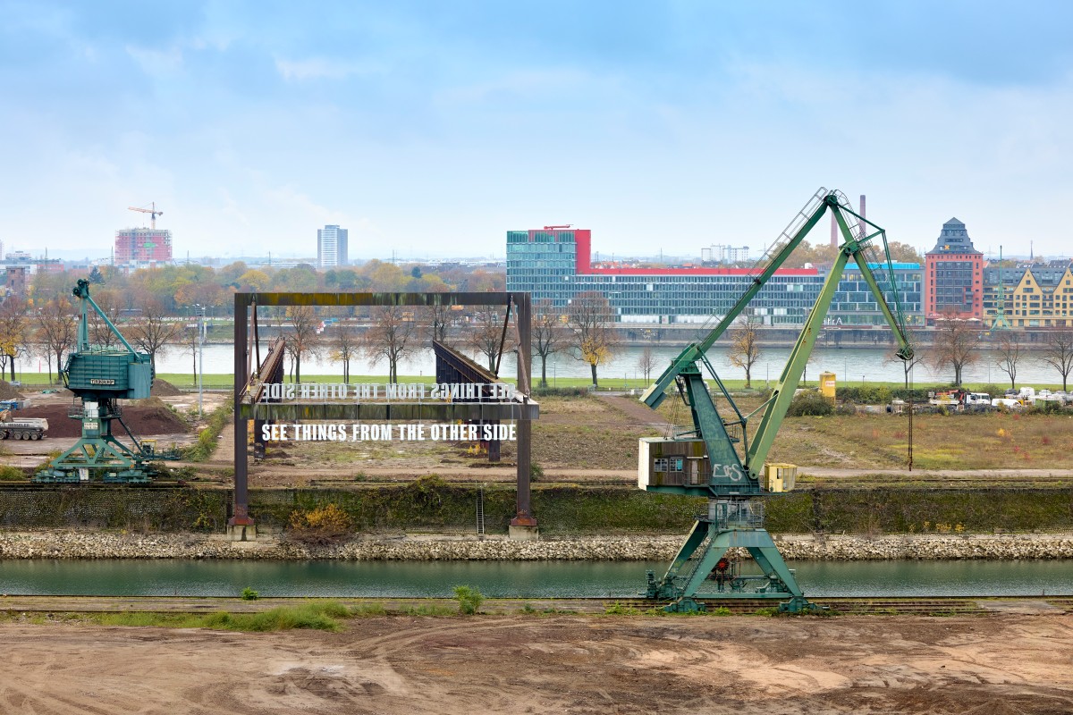 View from IQWiG office window with a view of the old Deutz harbour and the Rhine