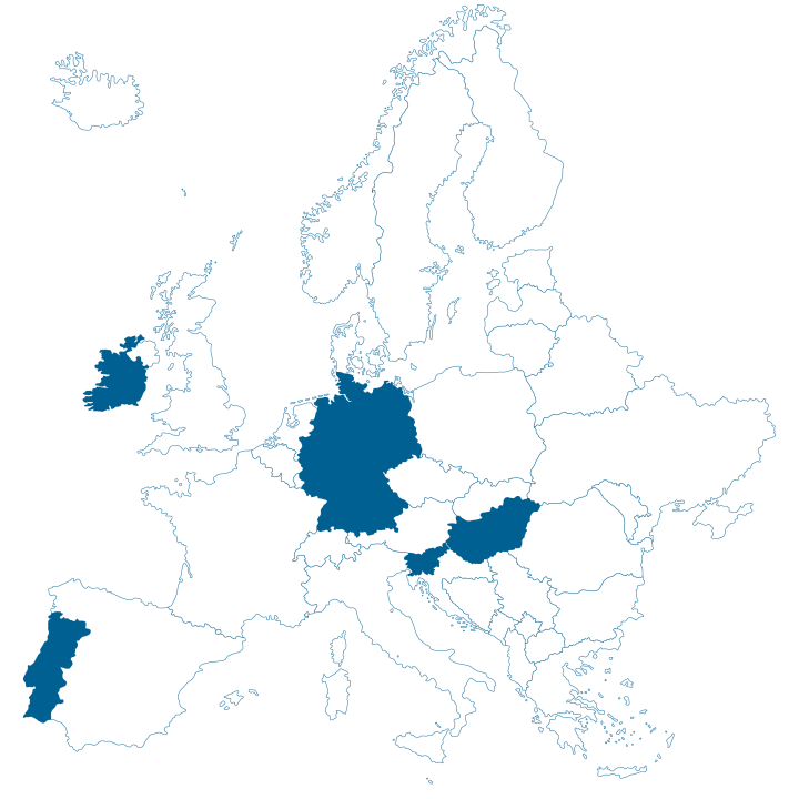 Landkarte Übersicht EUHTA-Institutionen